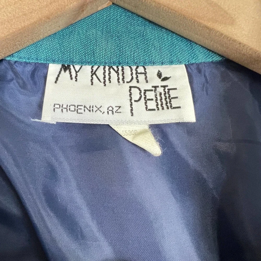 Vintage 80s My Kinda Petite Lightweight Denim Striped Jacket Women's Size XS - Picture 10 of 13